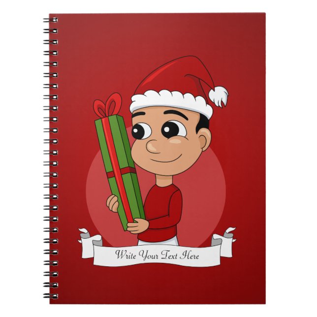 caderno de desenhos animados do menino de Natal (Frente)