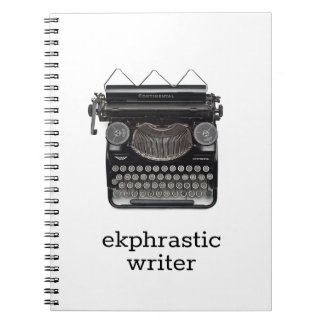caderno de escrita ekphrastic com motor de máquina