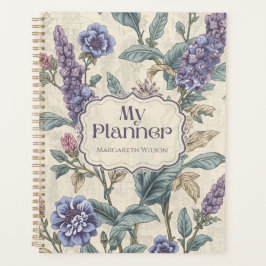 Caderno de estudante planejador floral de lavanda 