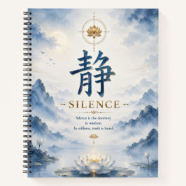 Caderno de Flor de Lótus do Caractere Chinês 静 Sil