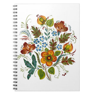 caderno de flores em estilo ucraniano