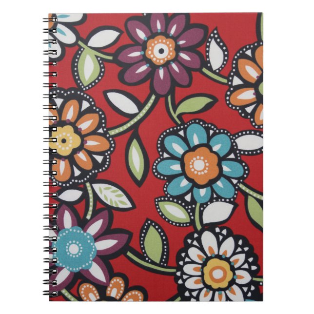 caderno de flores pintadas à mão (Frente)