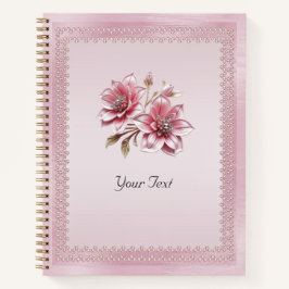 Caderno de Flores Rosa Moderno