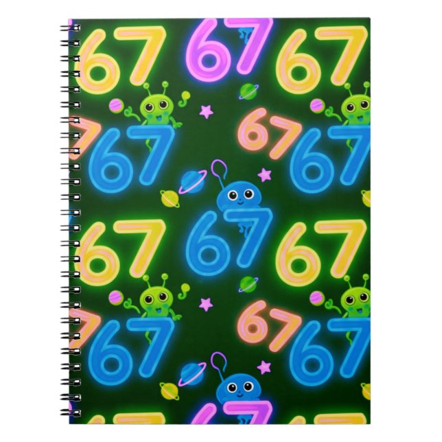 Caderno de fotos em espiral 67 com alienígenas (Frente)