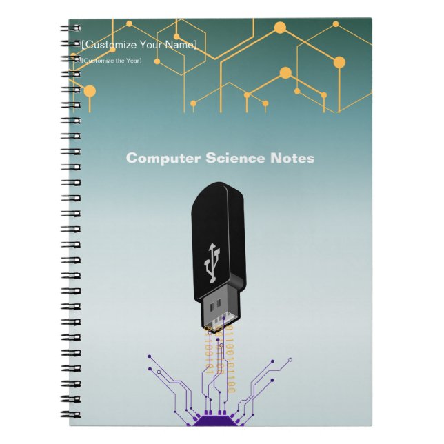Caderno de Fotos em Espiral de Ciência da Computaç (Frente)