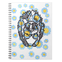 Caderno de Fotos em Espiral de Gambá Fofo com Flor