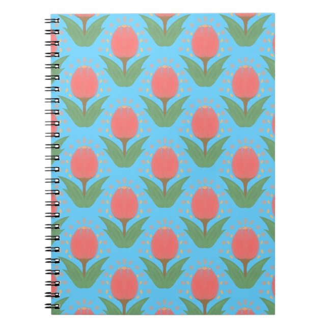 Caderno de Fotos em Espiral de Tulipas Alegres (Frente)