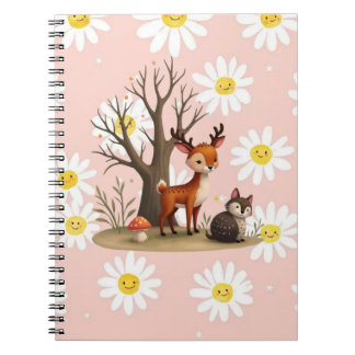 Caderno de Fotos em Espiral de Veado Fofo e Ouriço