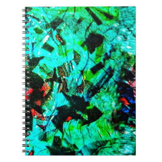 Caderno de fotos espiral abstrato azul, azul deslu