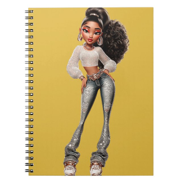 Caderno de Fotos Espiral com Mostarda Glow Getter (Frente)