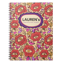Caderno de Fotos Espiral com Padrão Floral Olho da