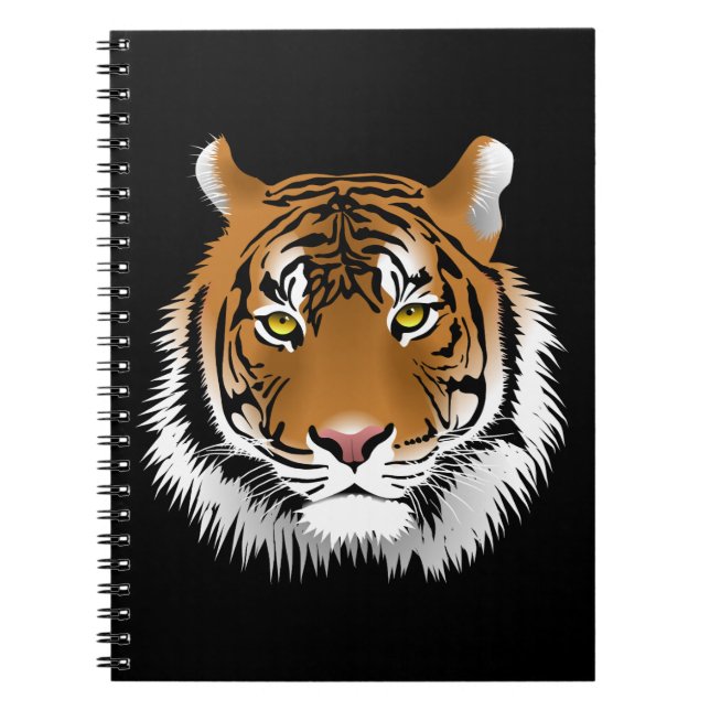 Caderno de Fotos Espiral com Rosto de Tigre (Frente)