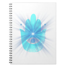 Caderno de Fotos Espiral com Símbolo de Mão e Olho