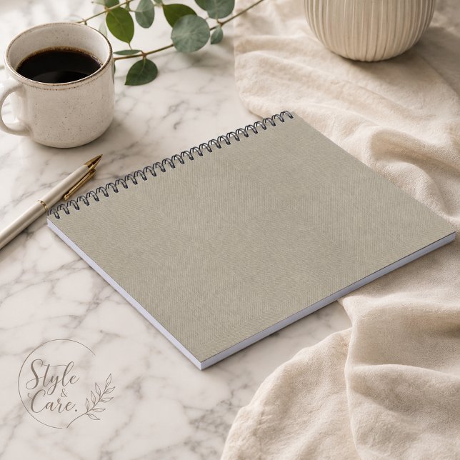 Caderno de Fotos Espiral com Textura Cinza Claro E (Elegant Light Gray Texture Spiral Photo Notebook)