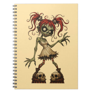 Caderno de Fotos Espiral da Garota Zumbi Fofa