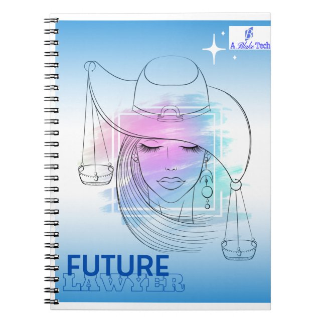 Caderno de Fotos Espiral de Advogado Futuro Azul e (Frente)