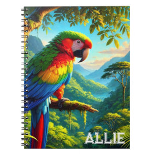 Caderno de Fotos Espiral de Arara da Floresta Trop