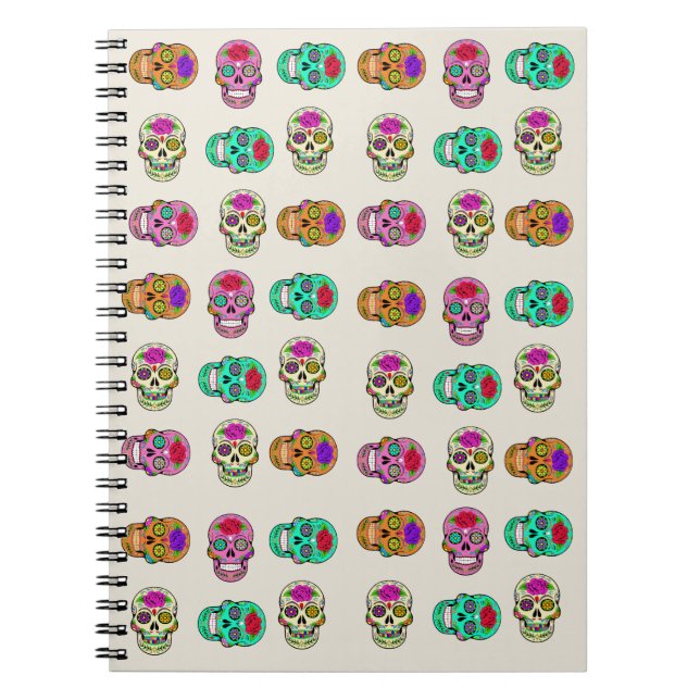 Caderno de Fotos Espiral de Crânios Açucarados (Frente)