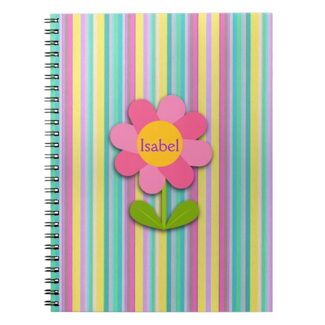 Caderno de Fotos Espiral de Flores Personalizado (Frente)