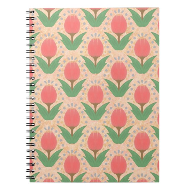 Caderno de Fotos Espiral de Tulipas Alegres (Frente)