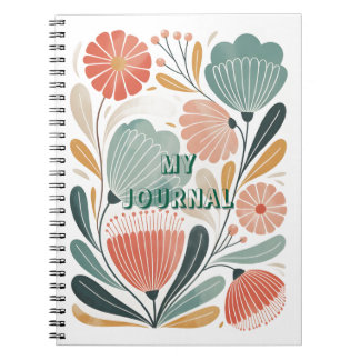 Caderno de Fotos Espiral Floral de Verão Suave