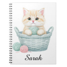 Caderno de Fotos Espiral Gatinho de Fio Encantador