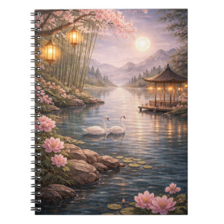 Caderno de Fotos Espiral Lago de Cisnes Flor de Ce