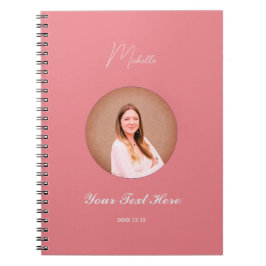 Caderno de Fotos Espiral Minimalista com Nome Pers