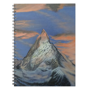 Caderno de Fotos Espiral - "O Matterhorn ao Pôr do
