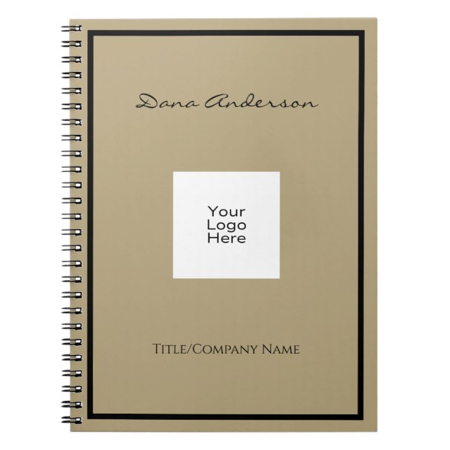 Caderno de Fotos Espiral Preto e Bege Simples Mode (Frente)