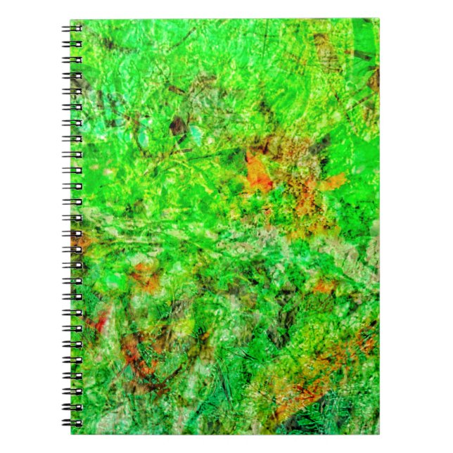 Caderno de fotos espiral verde profundo tranquilo, (Frente)