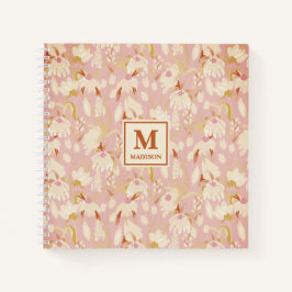 Caderno de Jornal com Monograma Floral