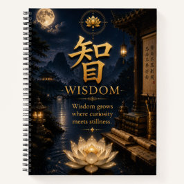 Caderno de Lótus do Caractere Chinês 智 Sabedoria (