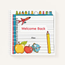 Caderno de Maçã Personalizado de Volta às Aulas pa