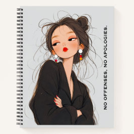 Caderno de Menina com Atitude Ousada e Sem Desculp