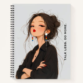 Caderno de Menina com Estética de Atitude Falar Me