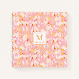 Caderno de Monograma Floral Diário