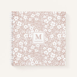 Caderno de Monograma Floral Diário