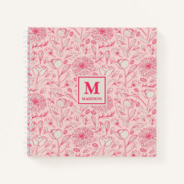 Caderno de Monograma Floral Diário