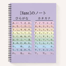 Caderno de Nomes Japonês Hiragana e Katakana Roxo