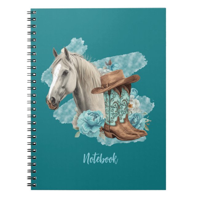 Caderno de Notas Espiral Cavalo Western (Frente)