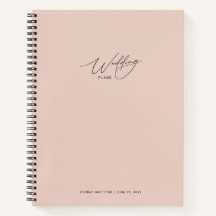 Caderno de Planejamento de Casamento Rosa Bege