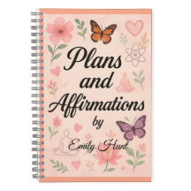 Caderno de planos personalizados e afirmações de p