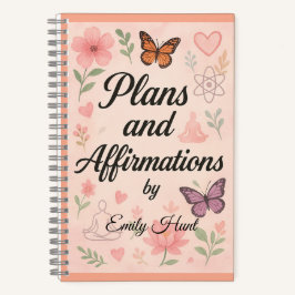 Caderno de planos personalizados e afirmações de p