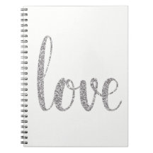 Caderno de prata do amor do brilho