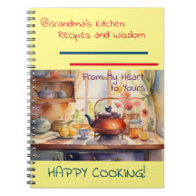 Caderno de receitas da vovó em espiral