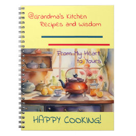 Caderno de receitas da vovó em espiral