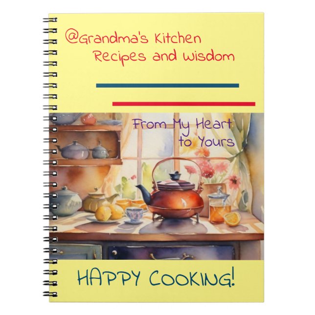 Caderno de receitas da vovó em espiral (Frente)