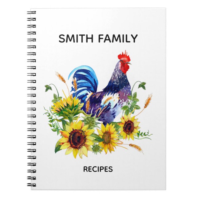 Caderno de receitas de cozinha personalizadas (Frente)