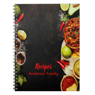 caderno de receitas do estilo da comida mexicana r